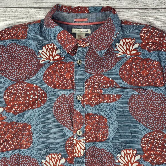 Carbon 2 Cobalt Mens Short Sleeve Button Up Size‎ Medium - Picture 1 of 4